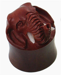 Cargar imagen en el visor de la galería, Holz Plug braun Elefant Bone Stoßzähne plastisch Tunnel Tribal Expander Organic - chic-net.de
