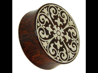 Cargar imagen en el visor de la galería, Holz Plug Gothic Kreuz silber double flared - chic-net.de
