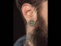 Cargar imagen en el visor de la galería, Holz Plug Gothic Kreuz silber double flared - chic-net.de
