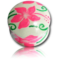 Cargar imagen en el visor de la galería, Holz Plug Hawaii Blume rosa grün Tunnel Ohrschmuck Teakholz Handverarbeitet Ohrstecker Ohrringe - chic-net.de

