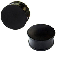 Load image into Gallery viewer, Holz Plug konkav Eisenholz Punktestruktur schwarz - chic-net.de
