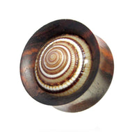 Cargar imagen en el visor de la galería, Holz Plug Sonnenuhrschnecke Muschel double flared - chic-net.de
