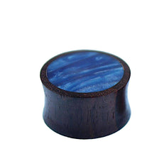 Load image into Gallery viewer, Holz Plug Sonoholz blau schillernd Resin Inlay - chic-net.de
