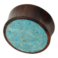 Load image into Gallery viewer, Holz Plug Sonoholz Crushed Türkis Inlay double flared - chic-net.de
