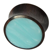 Load image into Gallery viewer, Holz Plug Sonoholz türkis schillernd Inlay Resin hellblau double flared - chic-net.de
