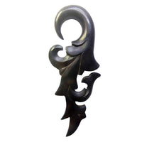 Cargar imagen en el visor de la galería, Holz schwarz 8mm Lobe Piercing Hook Flame 8cm lang - chic-net.de
