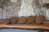 Cargar imagen en el visor de la galería, Holz Teakholz Plug Blume des Lebens double flared - chic-net.de
