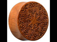 Cargar imagen en el visor de la galería, Holz Teakholz Plug Ornament braun double flared - chic-net.de
