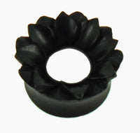 Cargar imagen en el visor de la galería, Holz Tunnel Blume zweilagig schwarz Unisex Plug Ohrschmuck Ohrringe handgeschnitzt - chic-net.de
