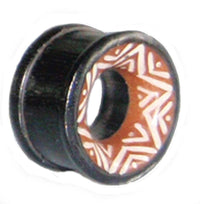 Load image into Gallery viewer, Holz Tunnel Bone Inlay Stern Sonoholz Tamarindenholz Tribal Plug handgeschnitzt Expander - chic-net.de
