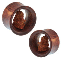 Cargar imagen en el visor de la galería, Holz Tunnel braun hell dunkel Elefant asiatisch Tribal Plug handgeschnitzt Expander Organic - chic-net.de
