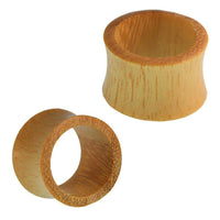 Load image into Gallery viewer, Holz Tunnel Jackfrucht konvex schmal ocker double flared - chic-net.de
