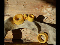 Load image into Gallery viewer, Holz Tunnel Jackfrucht konvex schmal ocker double flared - chic-net.de
