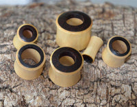 Load image into Gallery viewer, Holz Tunnel Krokodilholz Eisenholz Inlay hell schwarz - chic-net.de
