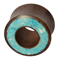 Load image into Gallery viewer, Holz Tunnel Sonoholz Crushed Türkis Stein Inlay Rim - chic-net.de

