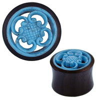 Cargar imagen en el visor de la galería, Holz Tunnel Sonoholz Resin Türkis Inlay Spiralbögen Blume - chic-net.de
