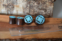 Cargar imagen en el visor de la galería, Holz Tunnel Sonoholz Resin Türkis Inlay Spiralbögen Blume - chic-net.de
