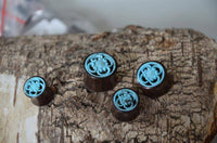 Cargar imagen en el visor de la galería, Holz Tunnel Sonoholz Resin Türkis Inlay Spiralbögen Blume - chic-net.de
