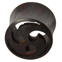 Load image into Gallery viewer, Holz Tunnel Sonoholz Triskele Inlay drei Sicheln Plug - chic-net.de
