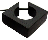 Load image into Gallery viewer, Holzcreolen Karo ca. 35 mm Ohrring Pin Creolen schwarz Loch rund Tribal Organic - chic-net.de
