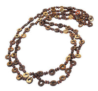 Load image into Gallery viewer, Holzkette braun Kokosholz Kette Baumwolle Holz lang Damen Organic Schmuck - chic-net.de
