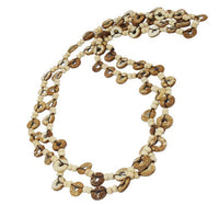 Load image into Gallery viewer, Holzkette braun weiß hell Kokosholz Kette Baumwolle Holz lang Damen Schmuck - chic-net.de
