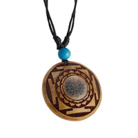 Load image into Gallery viewer, Holzkette Perlmutt verstellbar Baumwolle Muschel Kette Holz gold silber rund - chic-net.de
