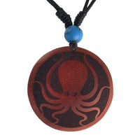 Load image into Gallery viewer, Holzkette schwarz Gravur Türkis Stein Sawoholz Baumwolle verstellbar unisex - chic-net.de
