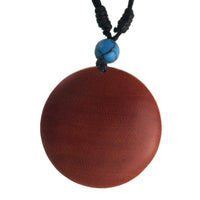 Load image into Gallery viewer, Holzkette schwarz Gravur Türkis Stein Sawoholz Baumwolle verstellbar unisex - chic-net.de
