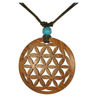 Cargar imagen en el visor de la galería, Holzkette Türkis verstellbar Baumwolle Anhänger filigran - chic-net.de
