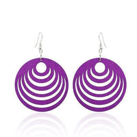 Cargar imagen en el visor de la galería, Holzohrringe bunt 50 mm rund Halbkreise Damen Ohrringe Holz Ohrhänger Organic - chic-net.de

