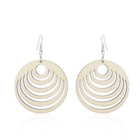 Cargar imagen en el visor de la galería, Holzohrringe bunt 50 mm rund Halbkreise Damen Ohrringe Holz Ohrhänger Organic - chic-net.de
