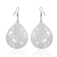 Cargar imagen en el visor de la galería, Holzohrringe bunt Blumen filigran 50 mm Tropfen Damen Ohrringe Holz Ohrhänger Organic - chic-net.de
