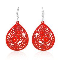 Cargar imagen en el visor de la galería, Holzohrringe bunt Blumen filigran 50 mm Tropfen Damen Ohrringe Holz Ohrhänger Organic - chic-net.de
