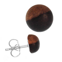 Load image into Gallery viewer, Holzohrstecker Edelstahl Halbkugel verschiedene Holzarten unisex - chic-net.de

