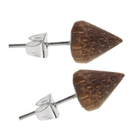 Load image into Gallery viewer, Holzohrstecker Ohrstecker Holz Kegel 925er Sterlingsilber 8 mm Maserung - chic-net.de
