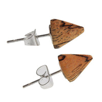 Load image into Gallery viewer, Holzohrstecker Ohrstecker Holz Kegel 925er Sterlingsilber 8 mm Maserung - chic-net.de
