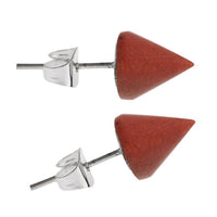 Load image into Gallery viewer, Holzohrstecker Ohrstecker Holz Kegel 925er Sterlingsilber 8 mm Maserung - chic-net.de
