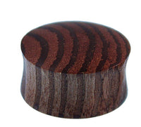 Load image into Gallery viewer, Holzplug Zebraholz handgeschnitzt braun gestreift Tribal Holz Tunnel Plug Expander - chic-net.de
