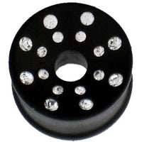 Load image into Gallery viewer, Holztunnel Eisenholz Kristalle Kreise schwarz handgeschnitzt Tribal Tunnel Plug Expander - chic-net.de
