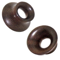 Load image into Gallery viewer, Holztunnel Sonoholz braun pilzförmig handgeschnitzt Tribal Holz Tunnel Plug Expander Ohrstecker - chic-net.de
