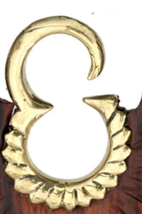 Load image into Gallery viewer, Hook Piercing Ohrgewicht Engel Flügel 3mm Messing Holz - chic-net.de
