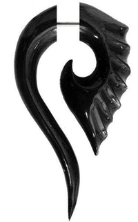 Cargar imagen en el visor de la galería, Horn Fake Piercing schwarz gezackt Spirale lang Edelstahl - chic-net.de
