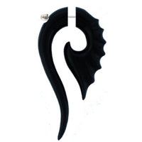 Cargar imagen en el visor de la galería, Horn Fake Piercing schwarz gezackt Spirale lang Edelstahl - chic-net.de
