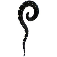 Cargar imagen en el visor de la galería, Horn Piercing Expander schwarz Thai-Spirale Punkte weiß - chic-net.de

