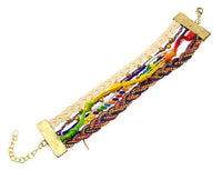 Cargar imagen en el visor de la galería, Ibiza Messing Armband mehrlagig golden beige Perlen nickelfrei antik Tribal 17,8 cm Karabiner - chic-net.de
