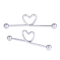 Load image into Gallery viewer, Industrial Piercing Edelstahl, titan beschichtet silbern, Herz, kugel verschluss - chic-net.de
