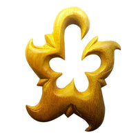 Cargar imagen en el visor de la galería, Jackfrucht Holz hell Lobe Piercing Blüte Hook 10mm - chic-net.de
