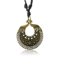 Cargar imagen en el visor de la galería, Kette Brass Baumwolle schwarz Anhänger Muster antik golden - chic-net.de
