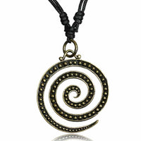 Cargar imagen en el visor de la galería, Kette Brass Baumwolle schwarz Anhänger Muster antik golden - chic-net.de
